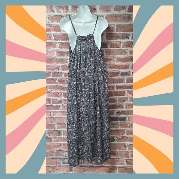 Universal Thread Smocked Midi Sundress XXL Black Cream Ruffle Neck Sleeveless - Picture 7 of 7